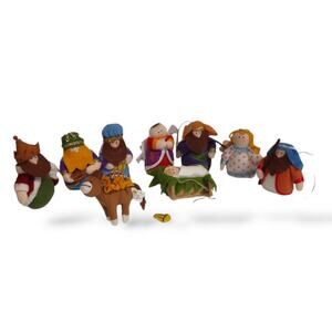 Gemmy Industries Nativity Felted Plush Dolls Childrens 9 piece INCOMPLETE SET